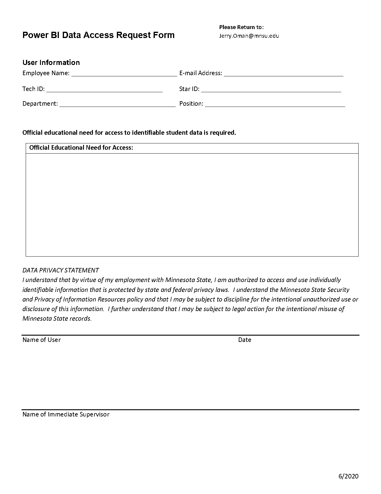 analytics request intake form