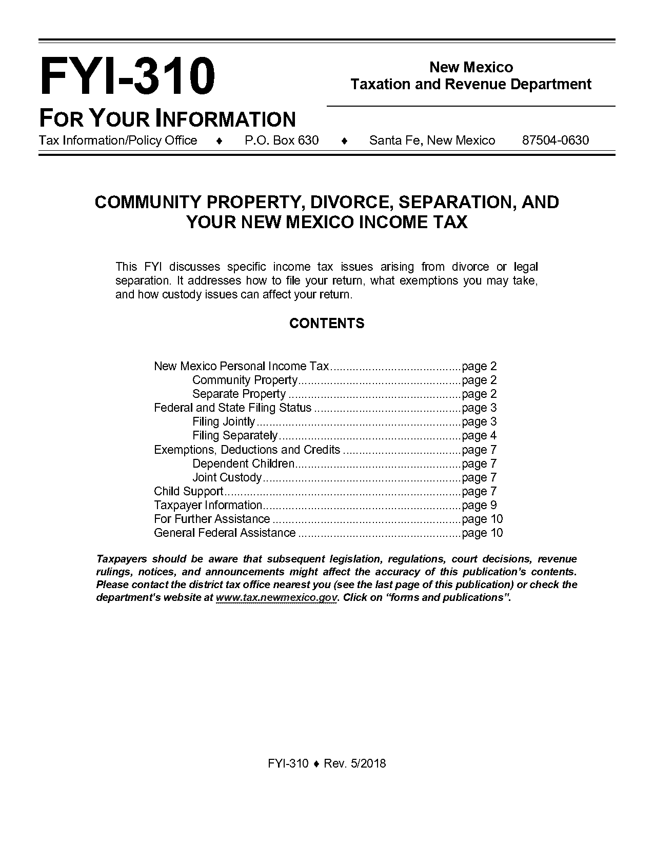 tax returns divorce year