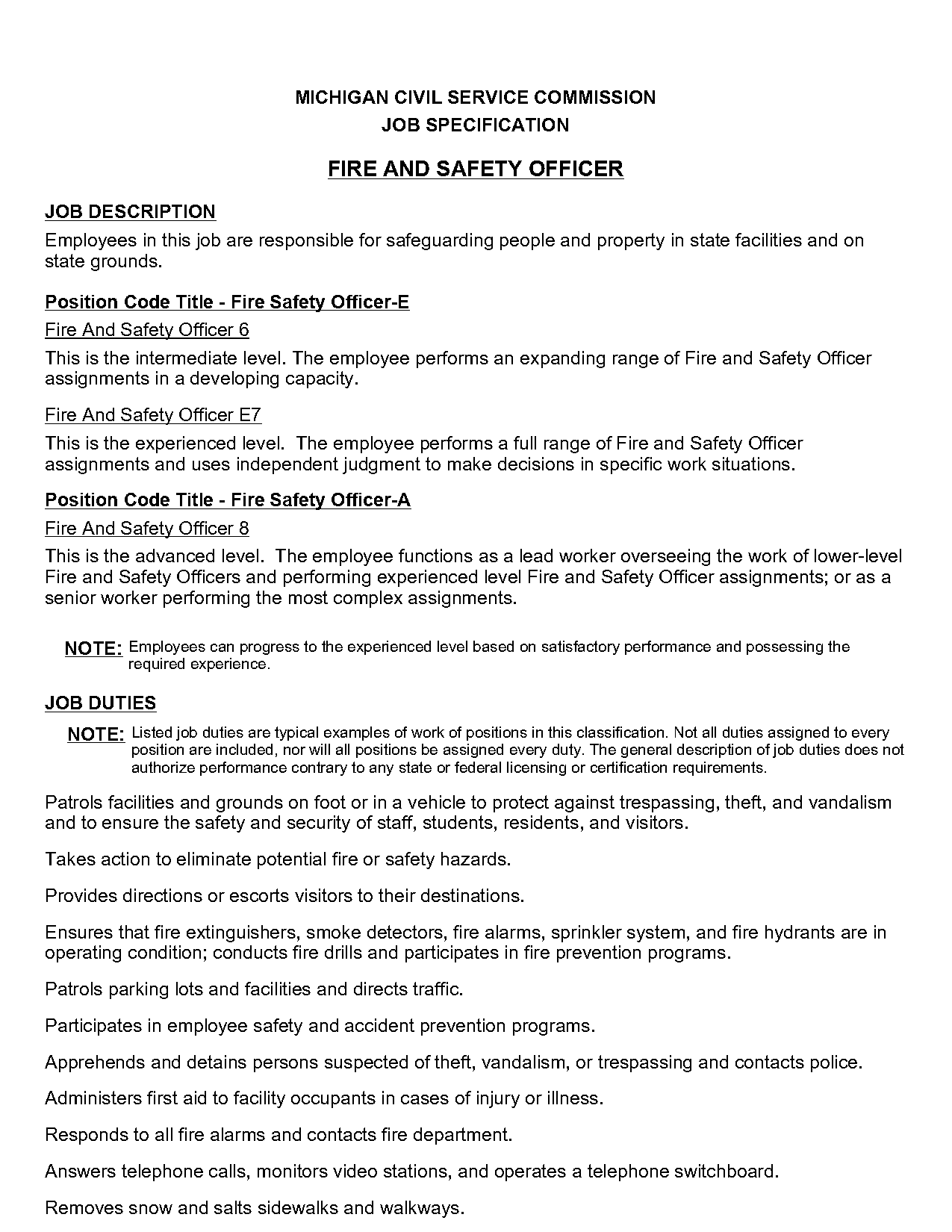 sample resume for fire and safety officer