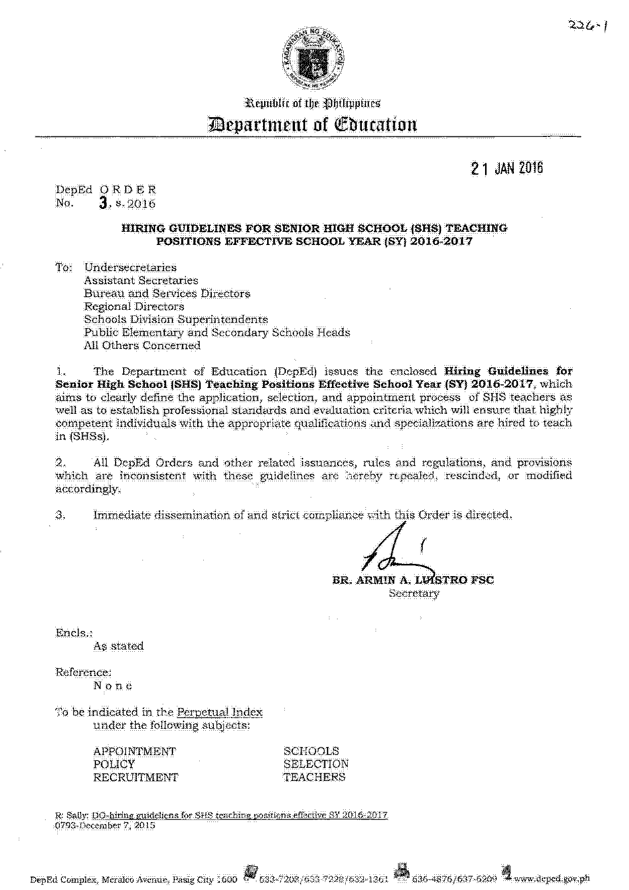 sample application letter for secondary teacher deped