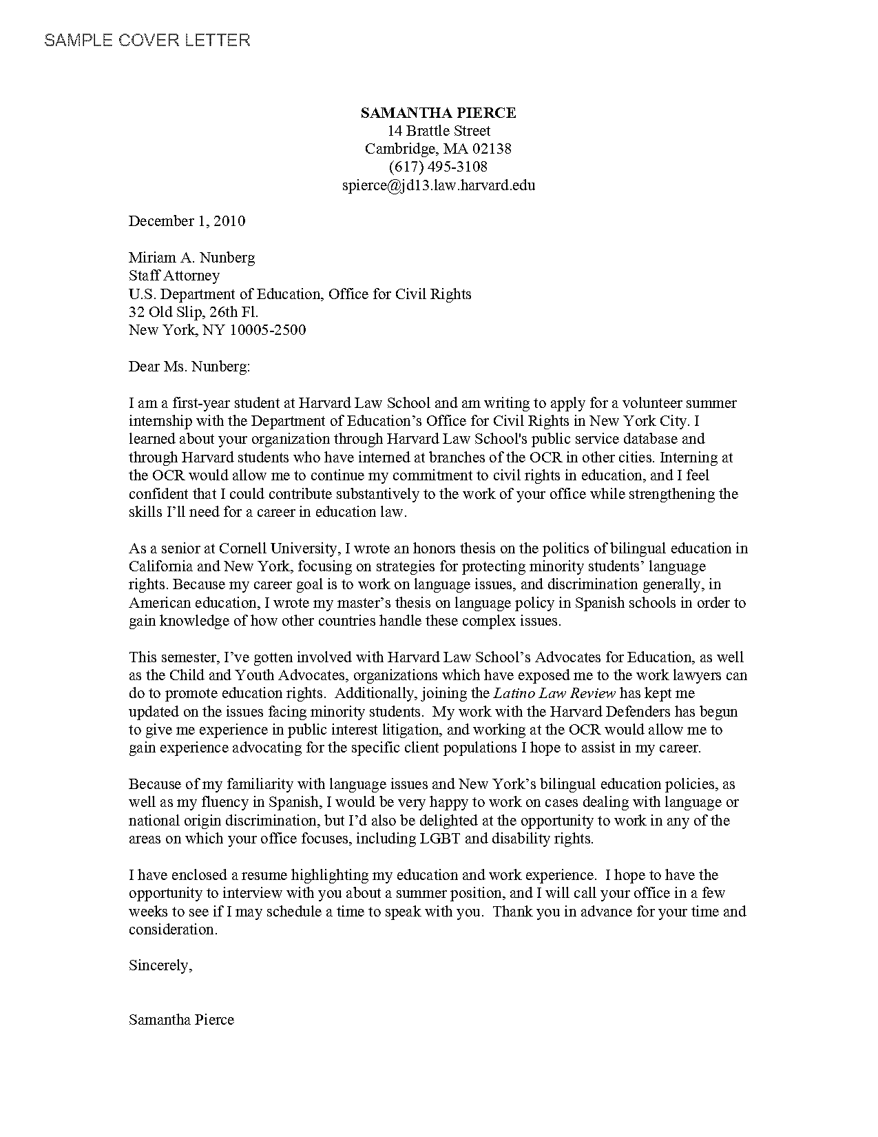 cover letter for law enforcement first time