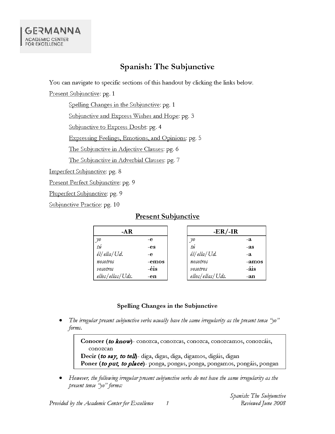 present subjuctive conjugation worksheet pdf