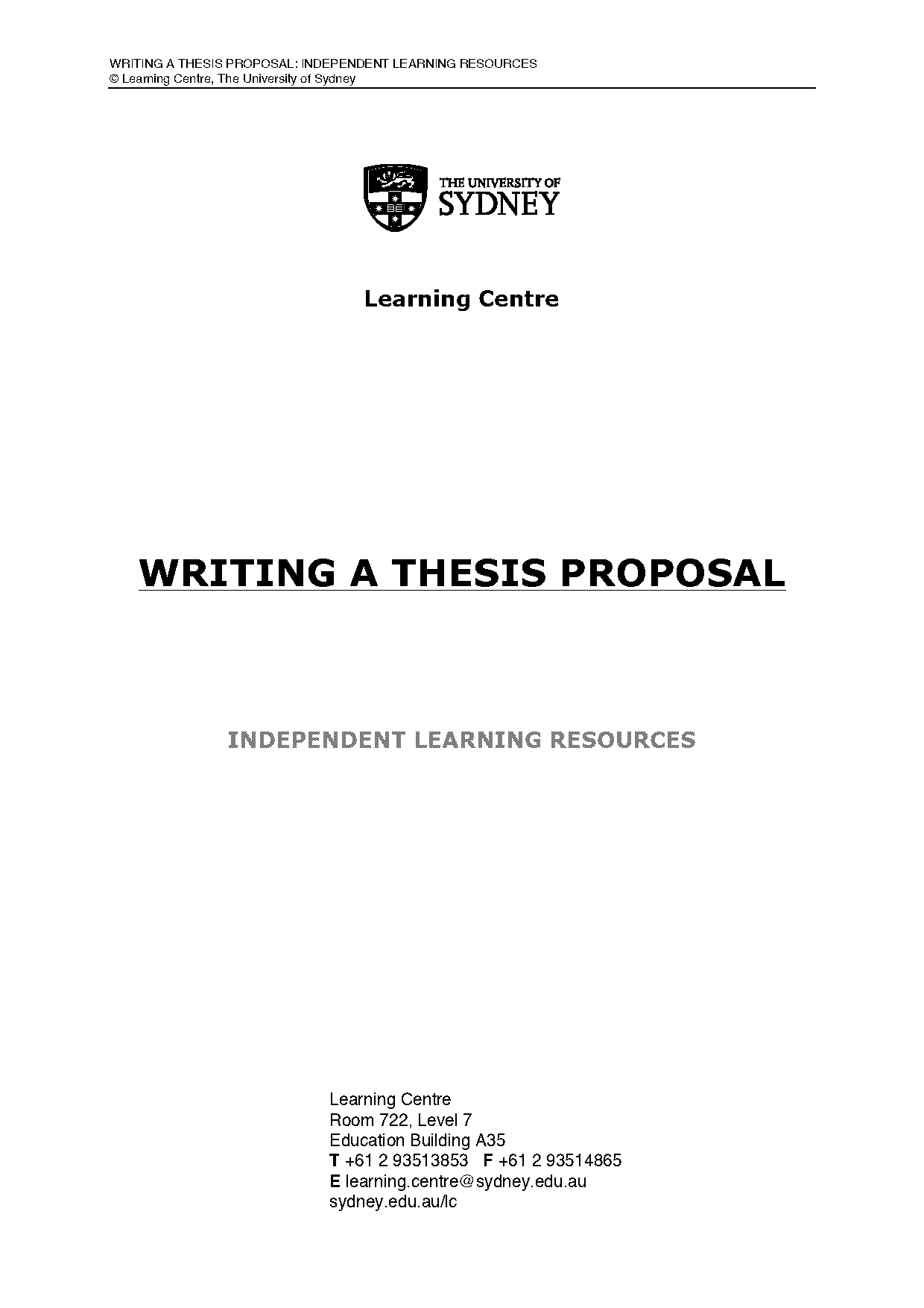 sample of a good thesis proposal