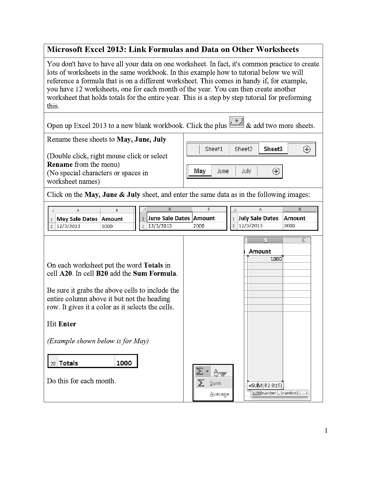 how to click on cell excel to open otger worksheet