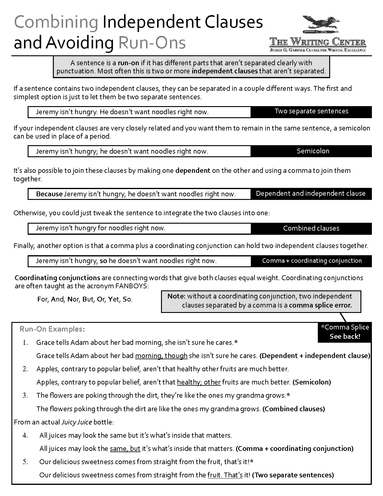 reducing clauses to phrases