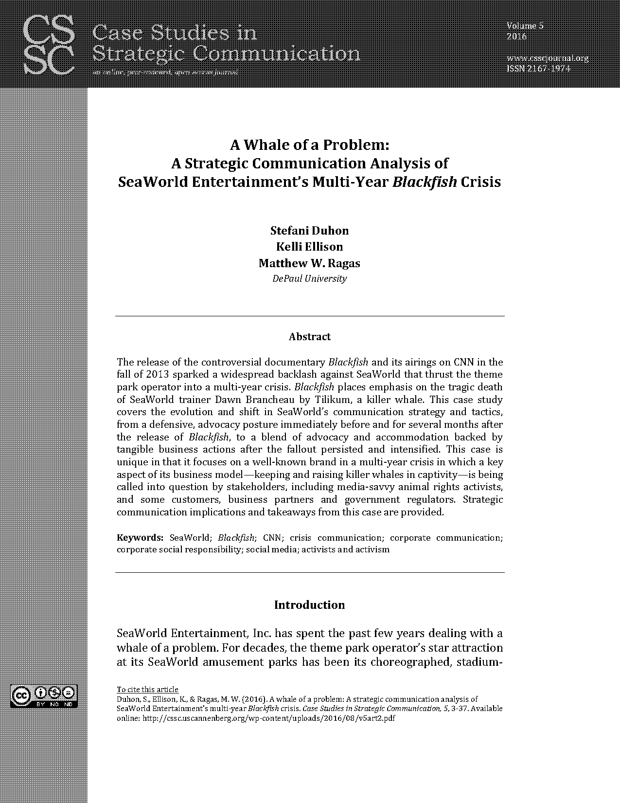 tilikum peer reviewed article