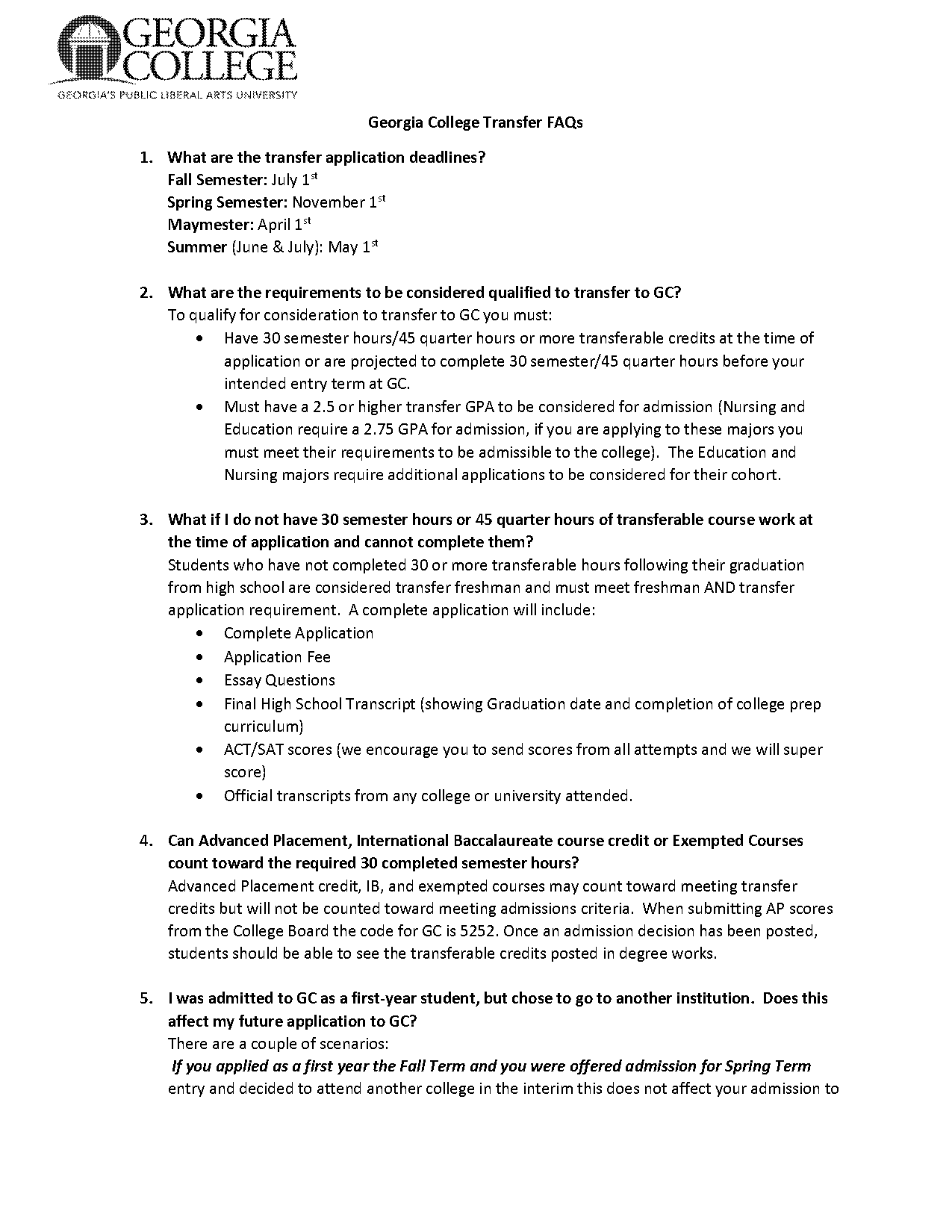 georgia college application essay