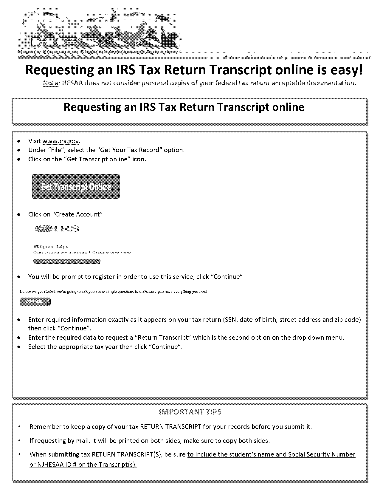 how to obtain online free tax return transcript