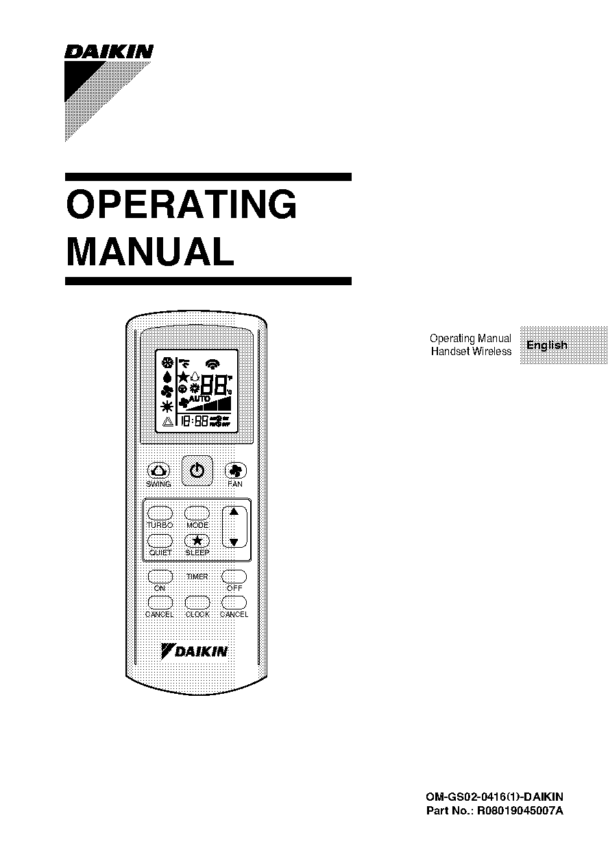 daikin air conditioner remote control instructions