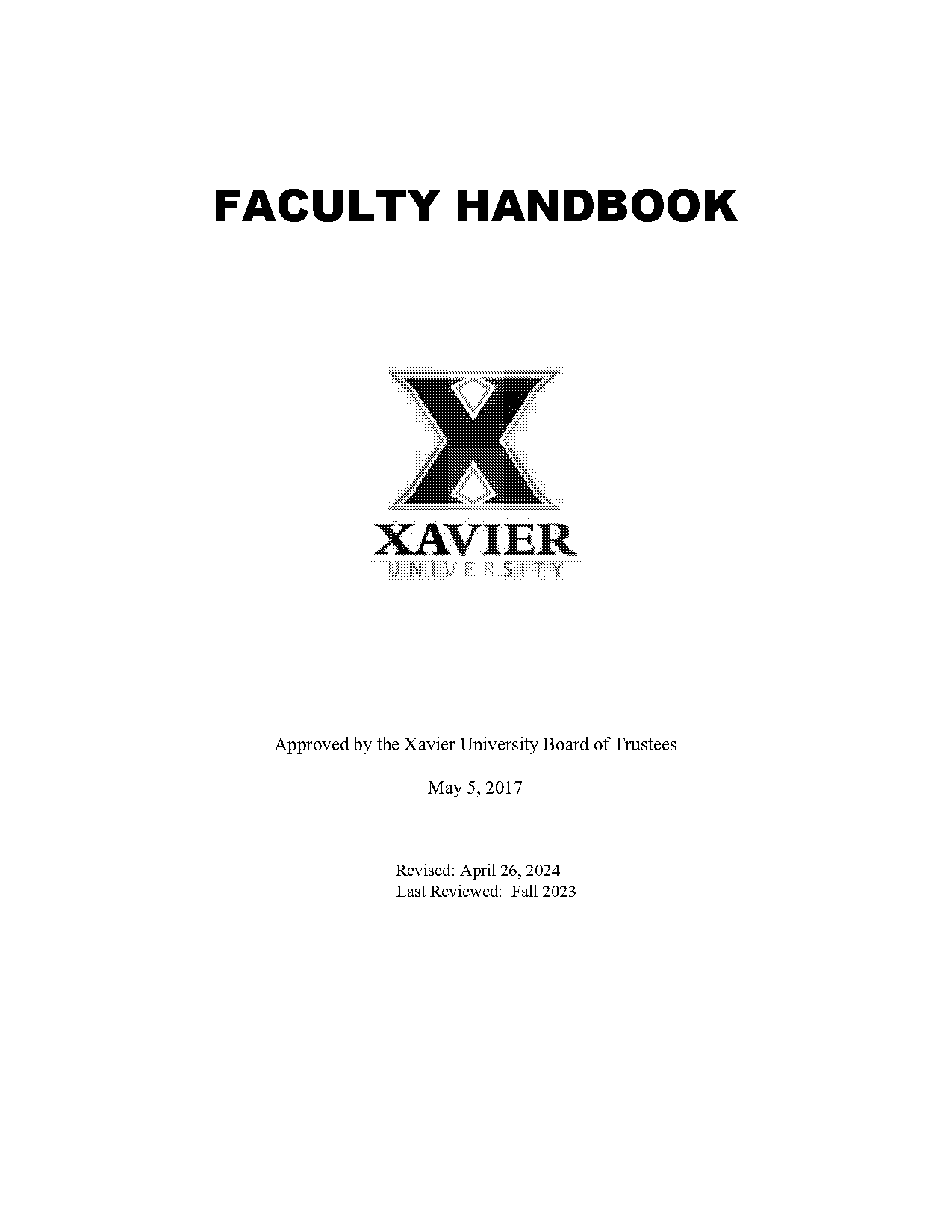 xavier university faculty handbook