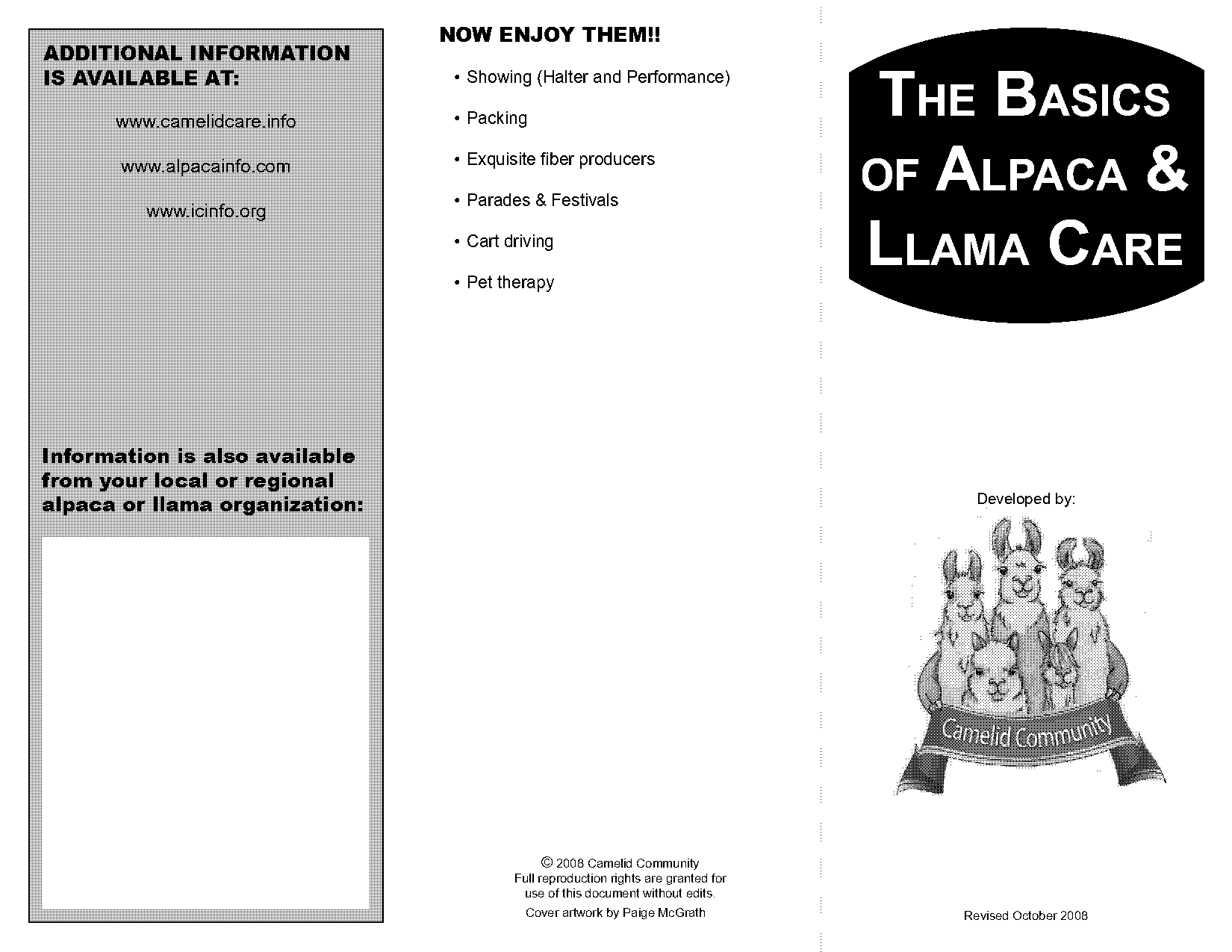 recommended yearly care for llamas alpacas