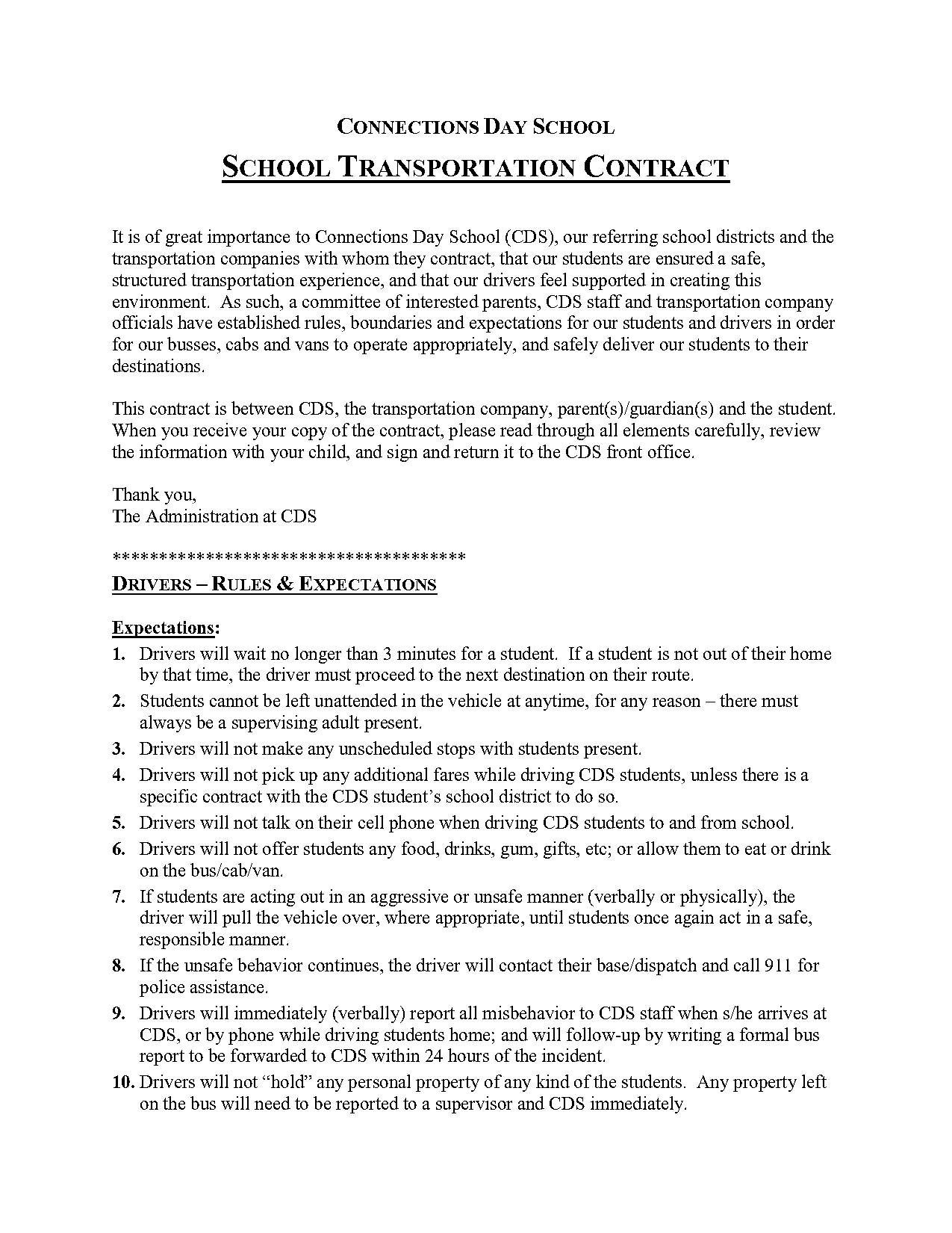 school bus contract agreement in india