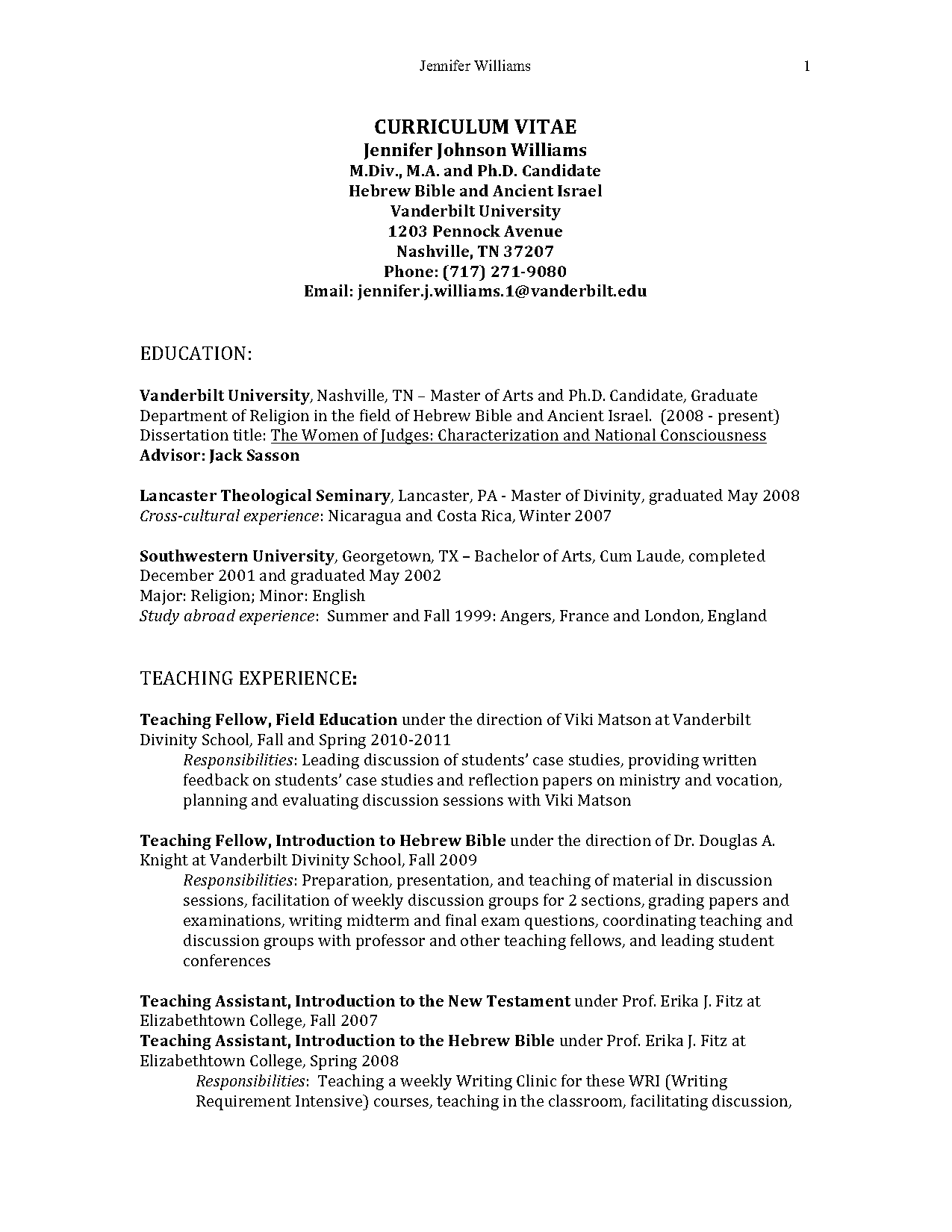 masters degree in theology sample resume