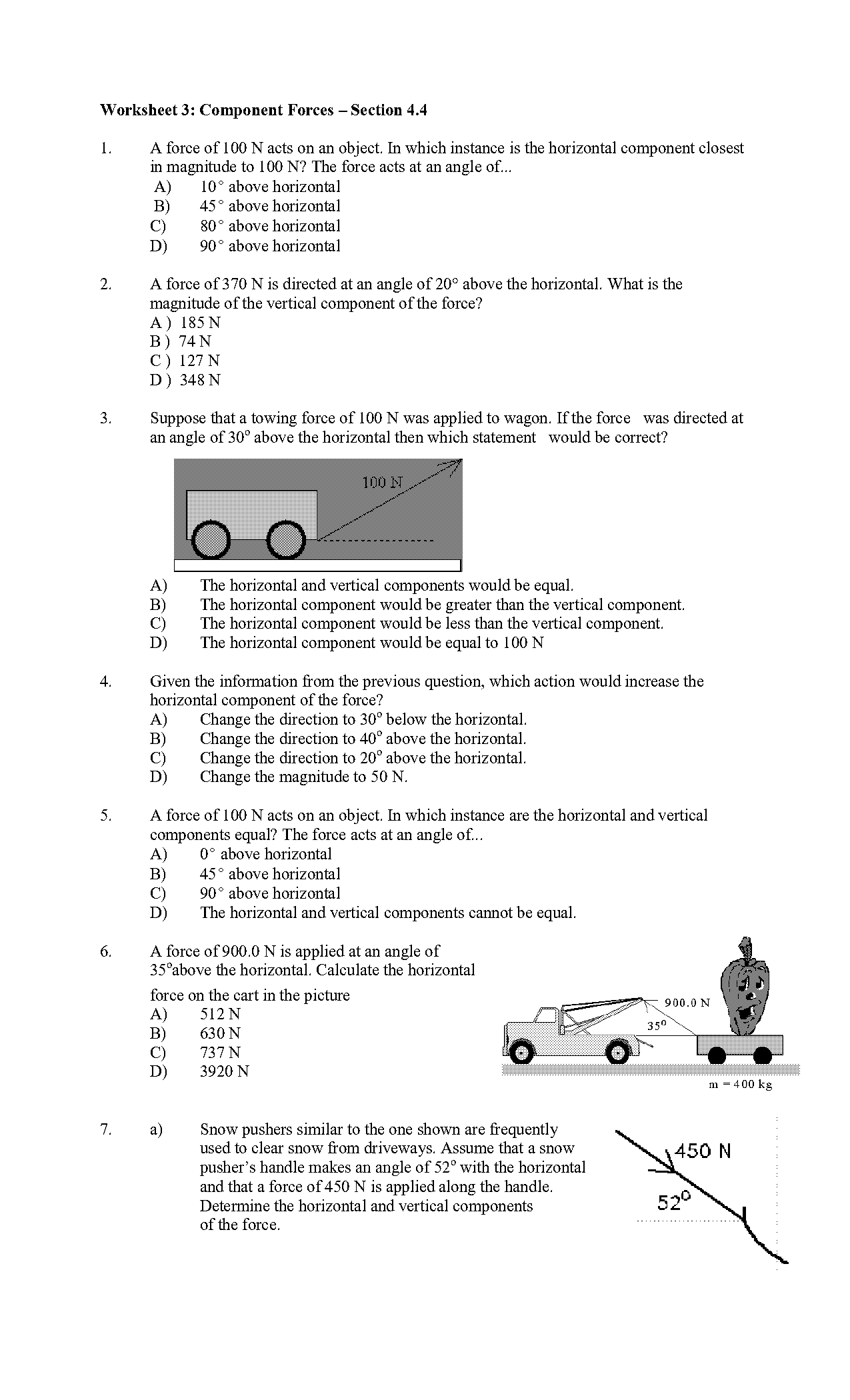 forces at an angle worksheet pdf