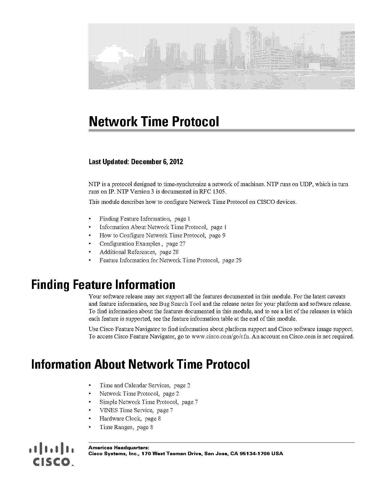 network time protocol aims and features