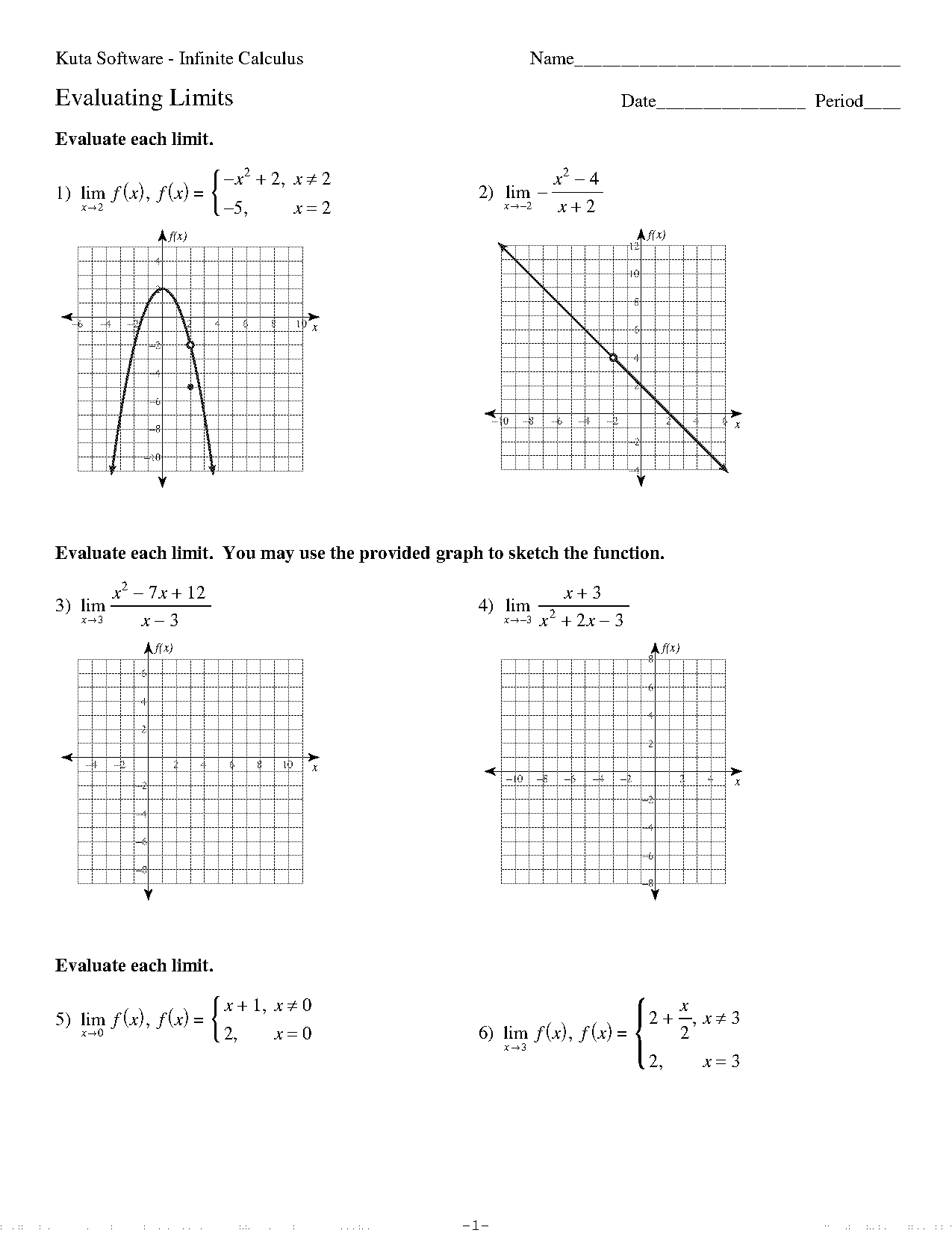 limits of rational functions worksheet