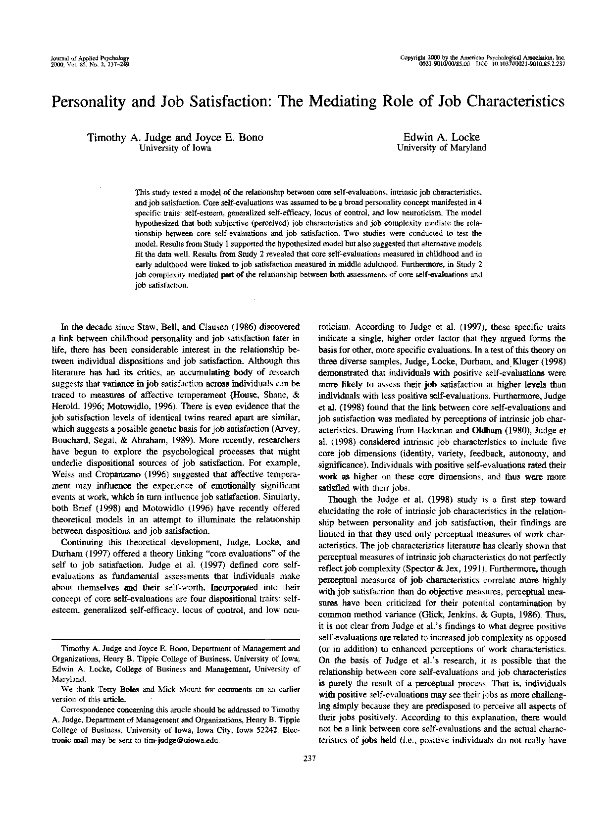 durham locke and judge core self evaluation