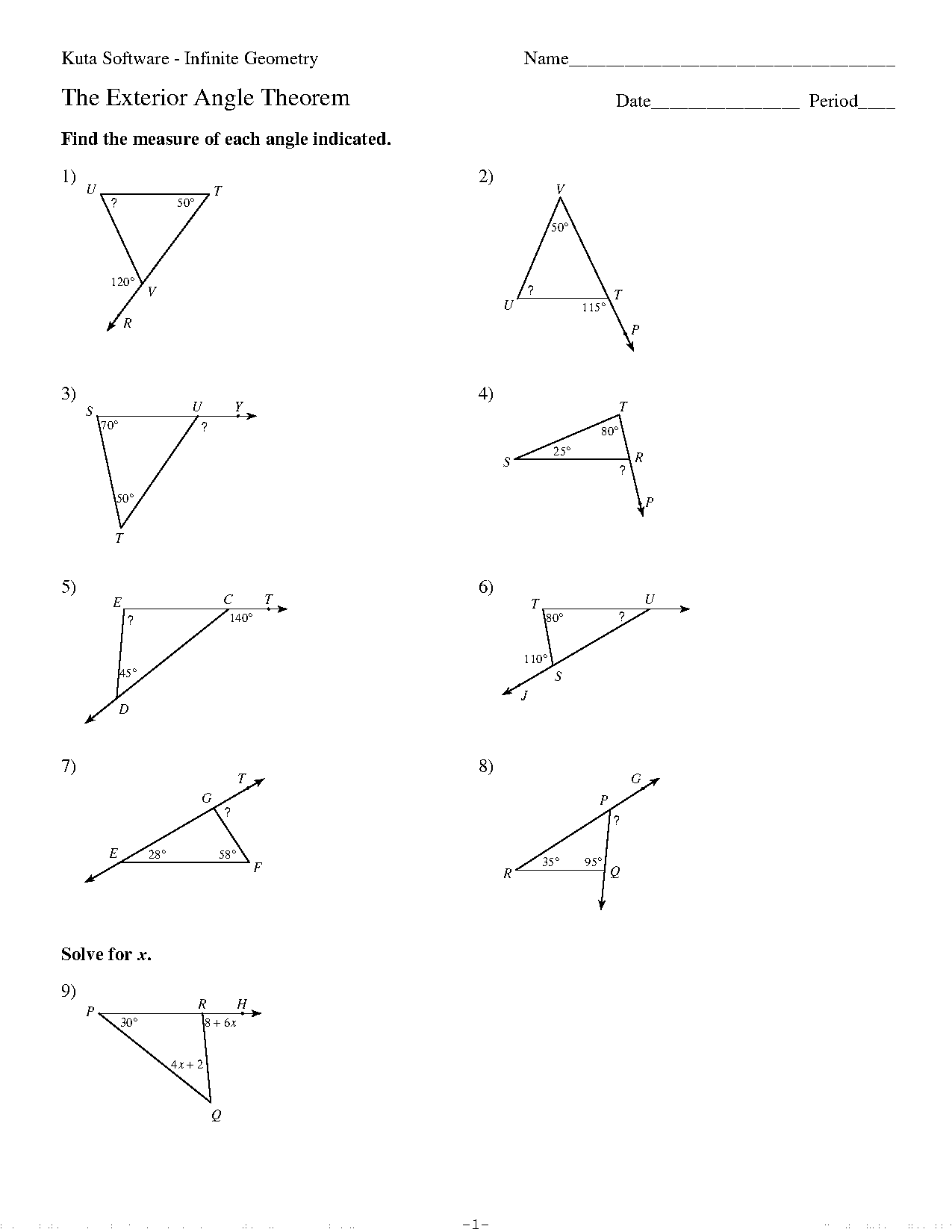 math angles practice worksheets