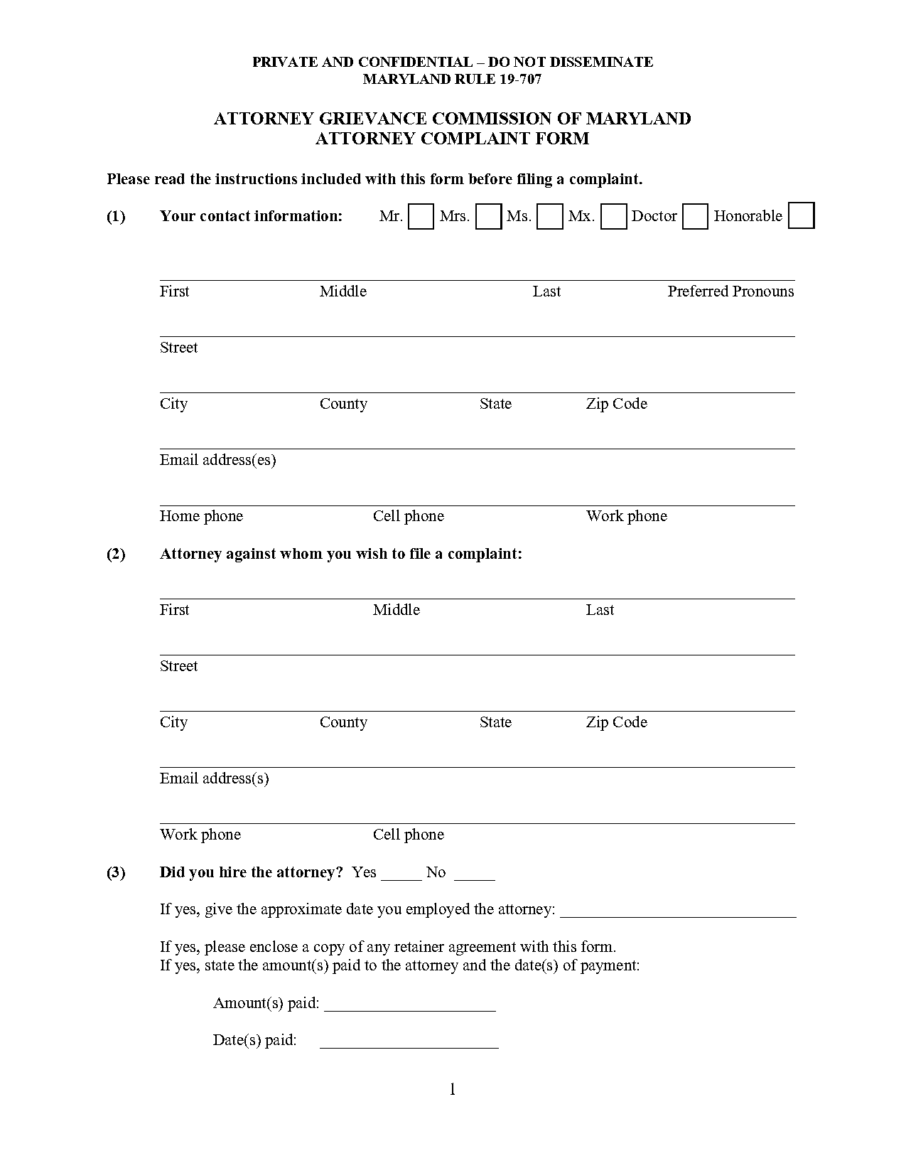 how to file a complaint against maryland