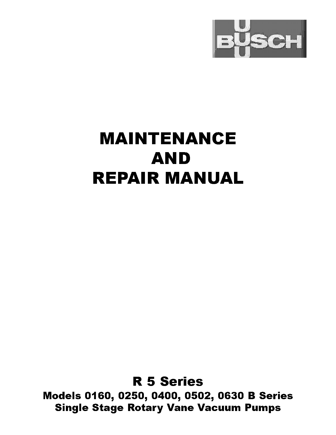 busch ra series vacuum pump manuals